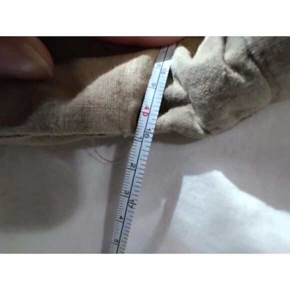 COLDWATER CREEK 100% LINEN LAGENLOOK WOMENS PANTS TAN ELASTIC WAIST SIZE MEDIUM - Picture 5 of 6